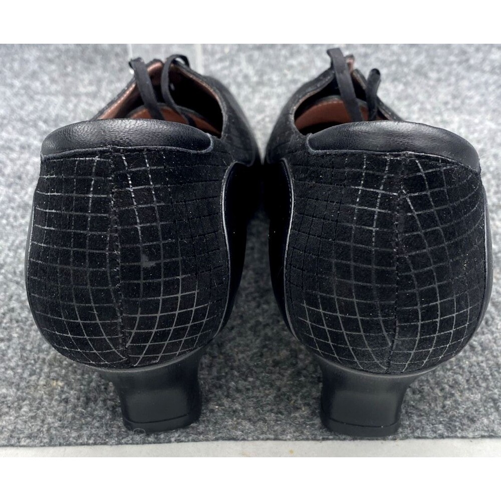 BeautiFeel Joan 7083 Black Leather Suede Net Pumps Women's Size 41 M Oxford Heel - Picture 12 of 14